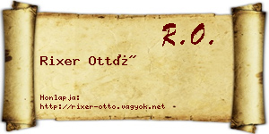 Rixer Ottó névjegykártya